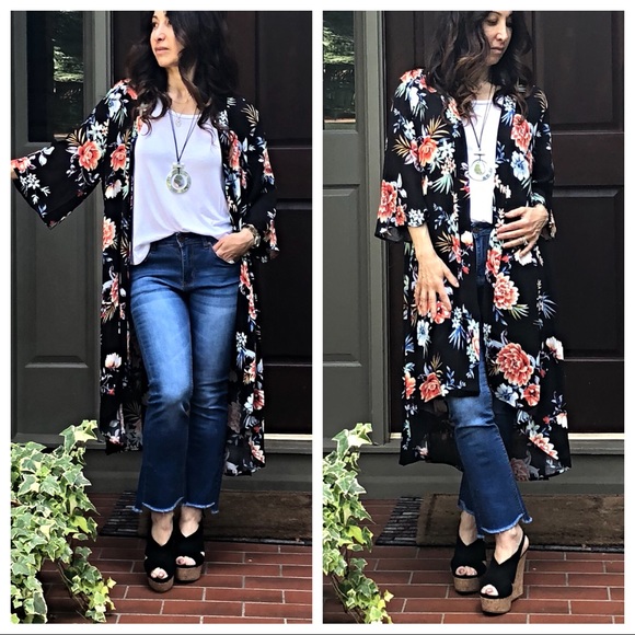 ✨LAST ONE SALE✨Floral long kimono duster - Picture 4 of 8
